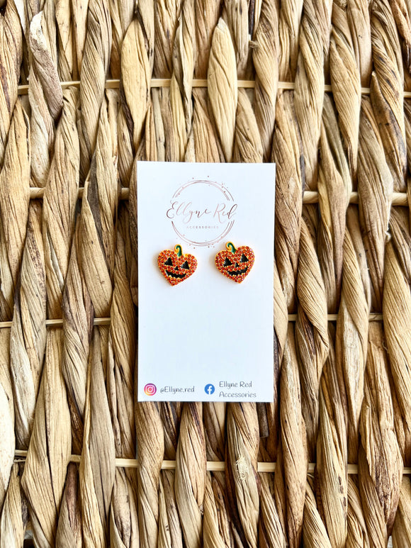 Bling pumpkin earrings