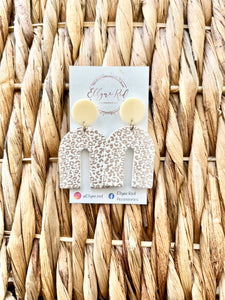 Cream cheetah earrings