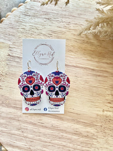 Colorful skull earrings