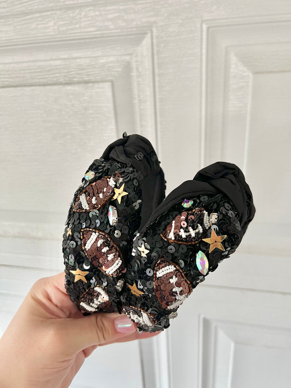 Black football headbands