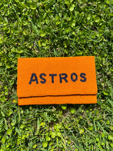 Orange Astros purse