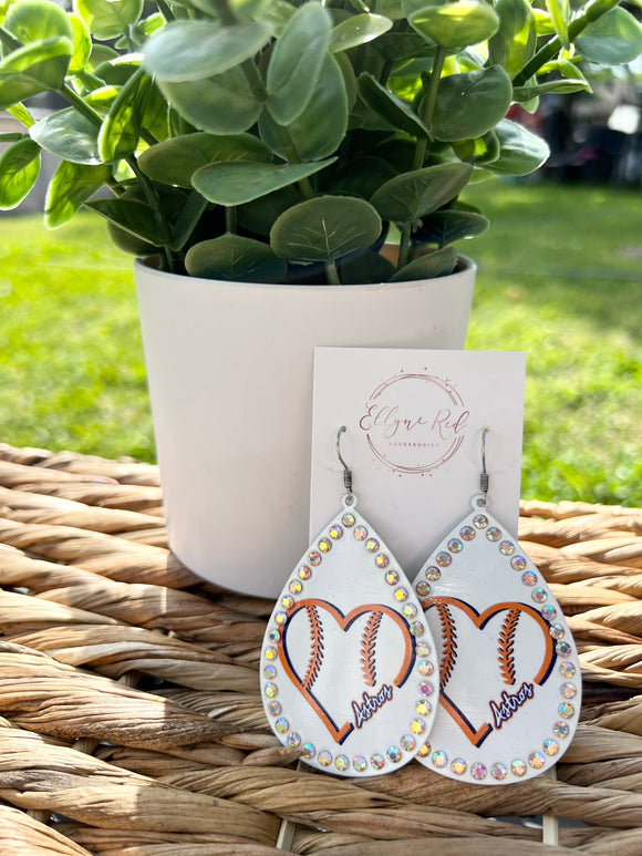 Astros heart earrings